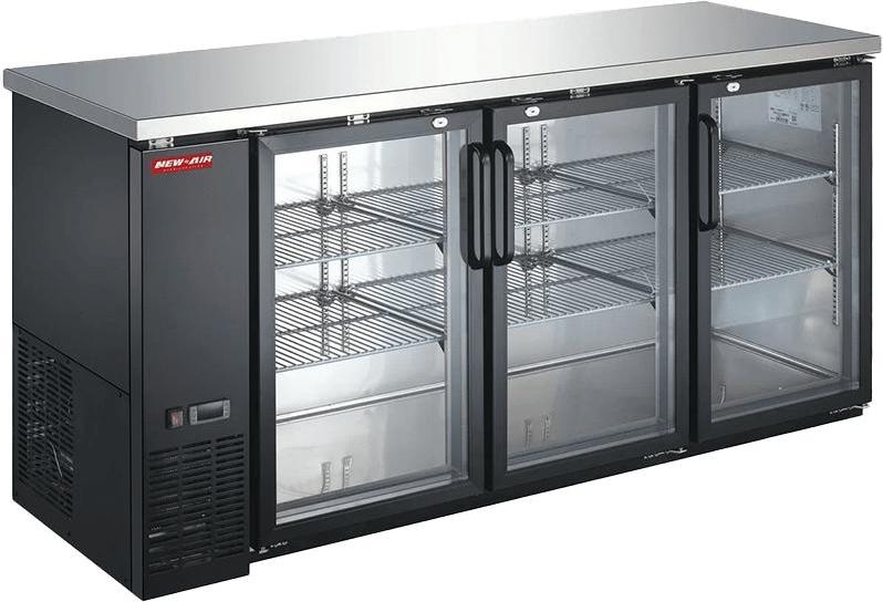 New Air - 72" Narrow Glass Door Back Bar Cooler - NBB-72-SG-N