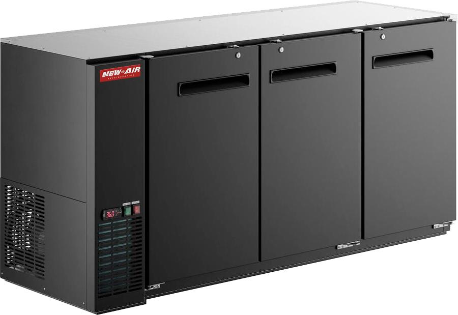 New Air - 72" Narrow Solid Door Back Bar Cooler - NBB-72-SB-N