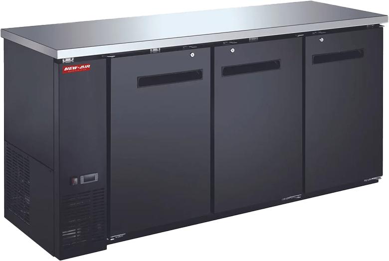 New Air - 72" Narrow Solid Door Back Bar Cooler - NBB-72-SB-N