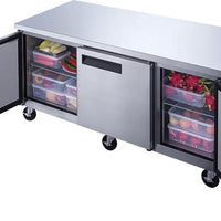 New Air - 72" Stainless Steel Three Door Undercounter Refrigerator - NUR-072-SS