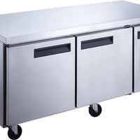New Air - 72" Stainless Steel Three Door Undercounter Refrigerator - NUR-072-SS