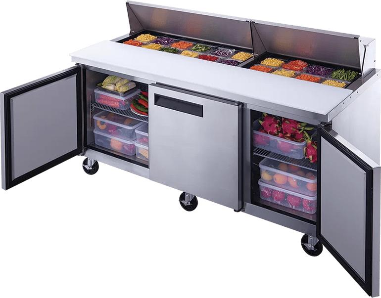 New Air - 72" Three Door Refrigerated Salad and Sandwich Prep Table - NPT-072-SA