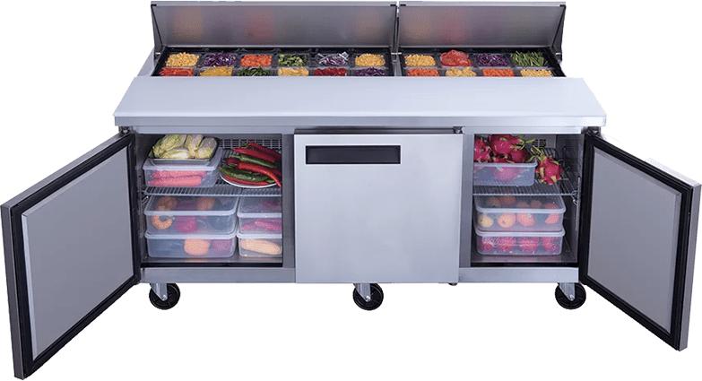 New Air - 72" Three Door Refrigerated Salad and Sandwich Prep Table - NPT-072-SA