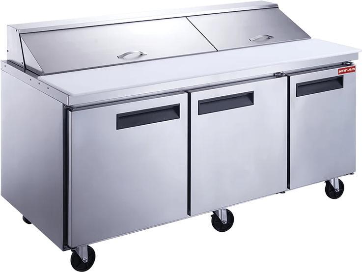 New Air - 72" Three Door Refrigerated Salad and Sandwich Prep Table - NPT-072-SA