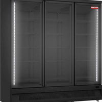 New Air - 74" Black Triple Glass Door Refrigerated Merchandiser - NGR-74-HB