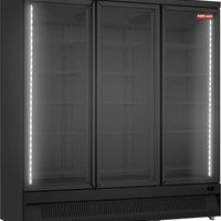 New Air - 74" Black Triple Glass Door Refrigerated Merchandiser - NGR-74-HB
