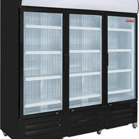 New Air - 78" Triple Glass Door Refrigerated Merchandiser with Illuminated Canopy - NGR-182-H