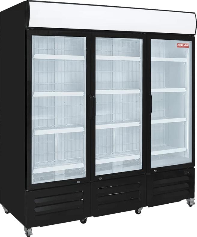 New Air - 78" Triple Glass Door Refrigerated Merchandiser with Illuminated Canopy - NGR-182-H