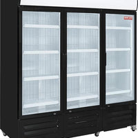 New Air - 78" Triple Glass Door Refrigerated Merchandiser with Illuminated Canopy - NGR-182-H