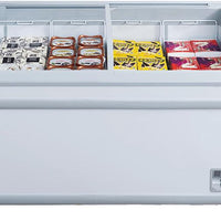 New Air - 80" Curved Glass Island Freezer with 6 Baskets - NIF-80-CG