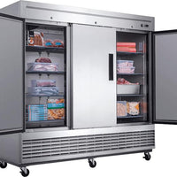 New Air - 82.63" Triple Solid Door Stainless Steel Reach-In Freezer - NSF-182-H