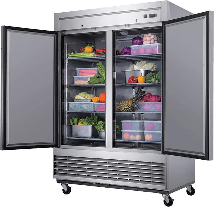 New Air - 82.63" Triple Solid Door Stainless Steel Reach-In Refrigerator - NSR-182-H