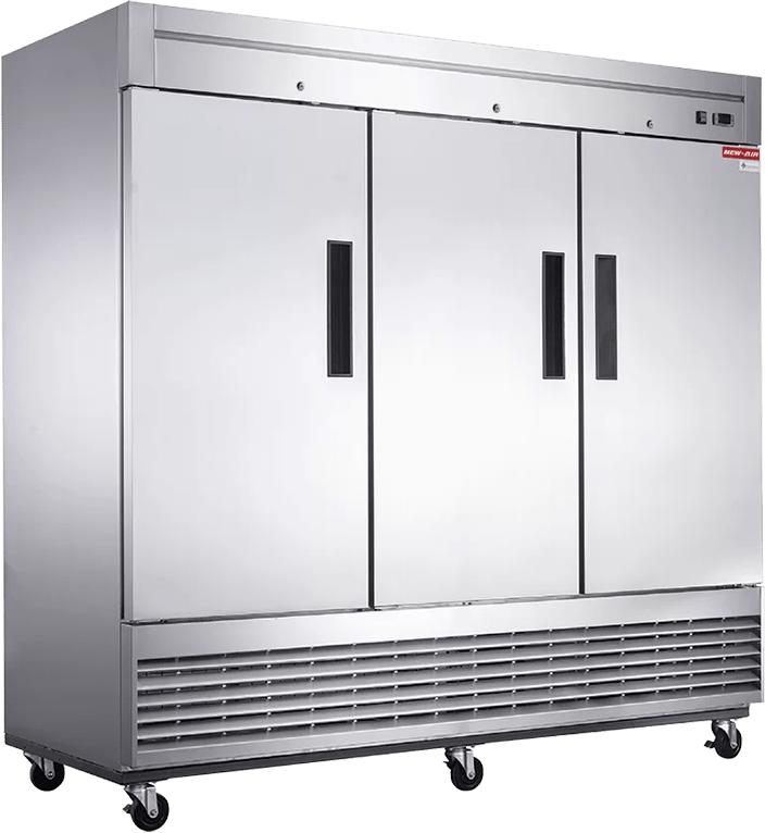 New Air - 82.63" Triple Solid Door Stainless Steel Reach-In Refrigerator - NSR-182-H