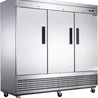 New Air - 82.63" Triple Solid Door Stainless Steel Reach-In Refrigerator - NSR-182-H