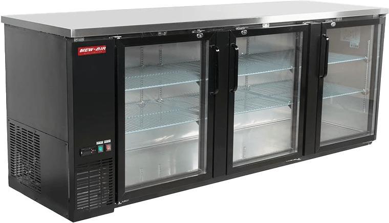 New Air - 90" Glass Door Back Bar Cooler - NBB-90-SG
