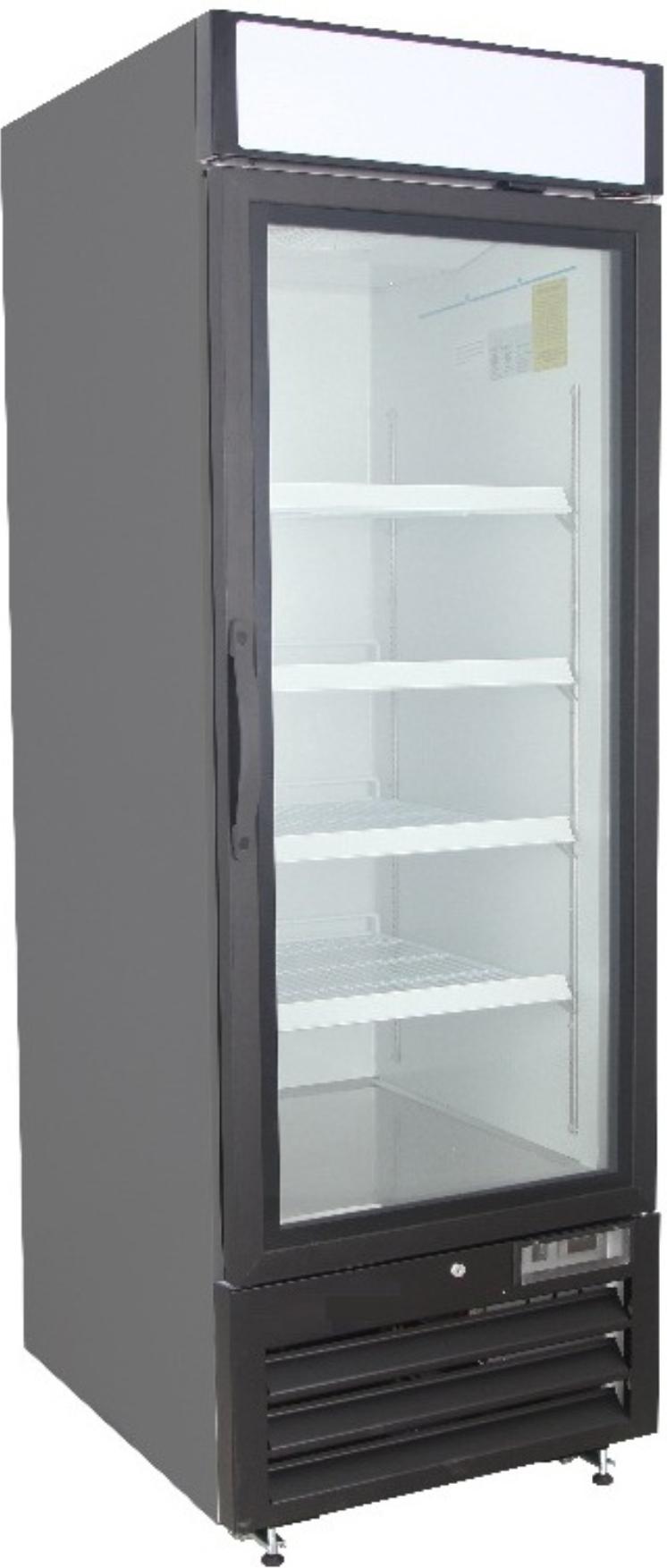 Noriota - 23 Cu Ft Black 1 Glass Door Merchandiser Freezer - NMF23B
