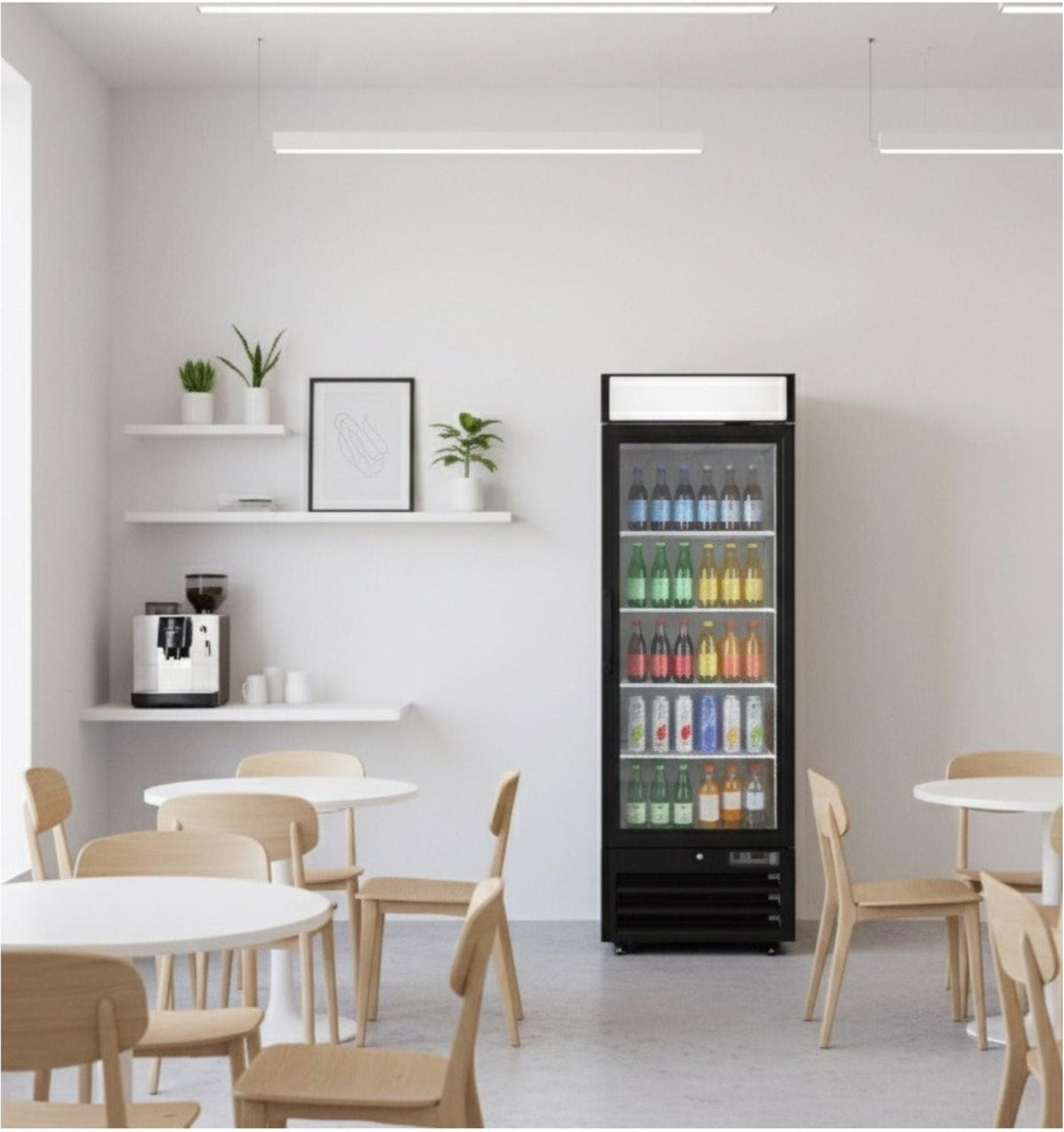 Noriota - 23 Cu Ft Black 1 Glass Door Merchandiser Refrigerator - NMR23B