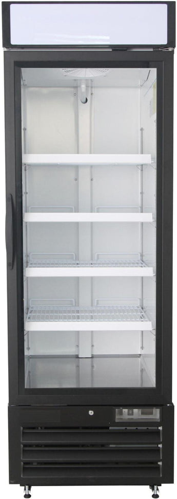 Noriota - 23 Cu Ft Black 1 Glass Door Merchandiser Refrigerator - NMR23B