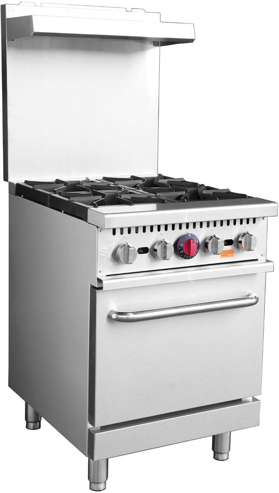 Noriota - 24" Commercial Gas Range with 4 Burners and Oven - NR24 - ETA MID AUGUST