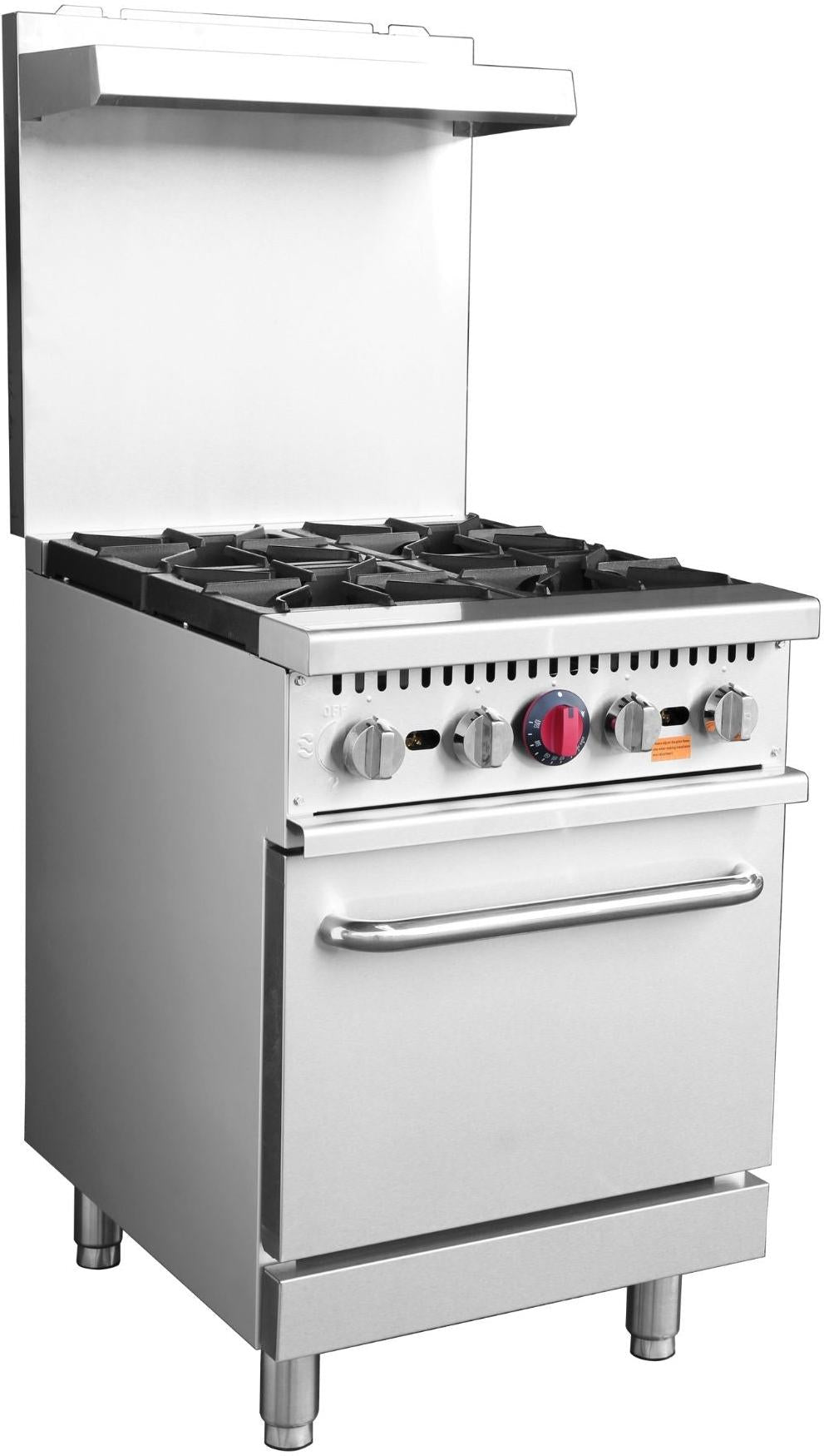 Noriota - 24" Commercial Gas Range with 4 Burners and Oven - NR24 - ETA MID AUGUST