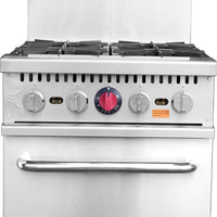 Noriota - 24" Commercial Gas Range with 4 Burners and Oven - NR24 - ETA MID AUGUST