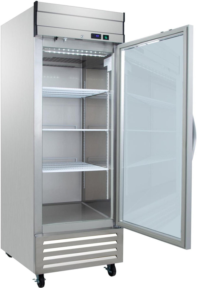 Noriota - 27.2" 1 Glass Door Commercial Reach-In Refrigerator - NR23G