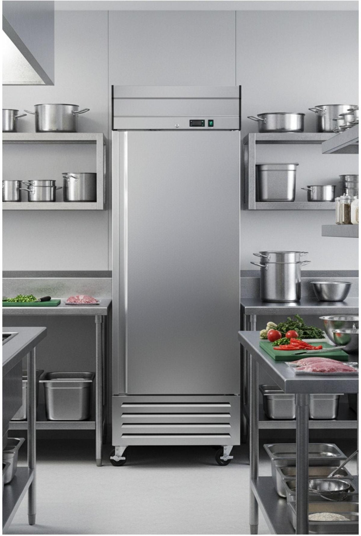 Noriota - 27.2" 1 Solid Door Commercial Reach-In Refrigerator - NR23