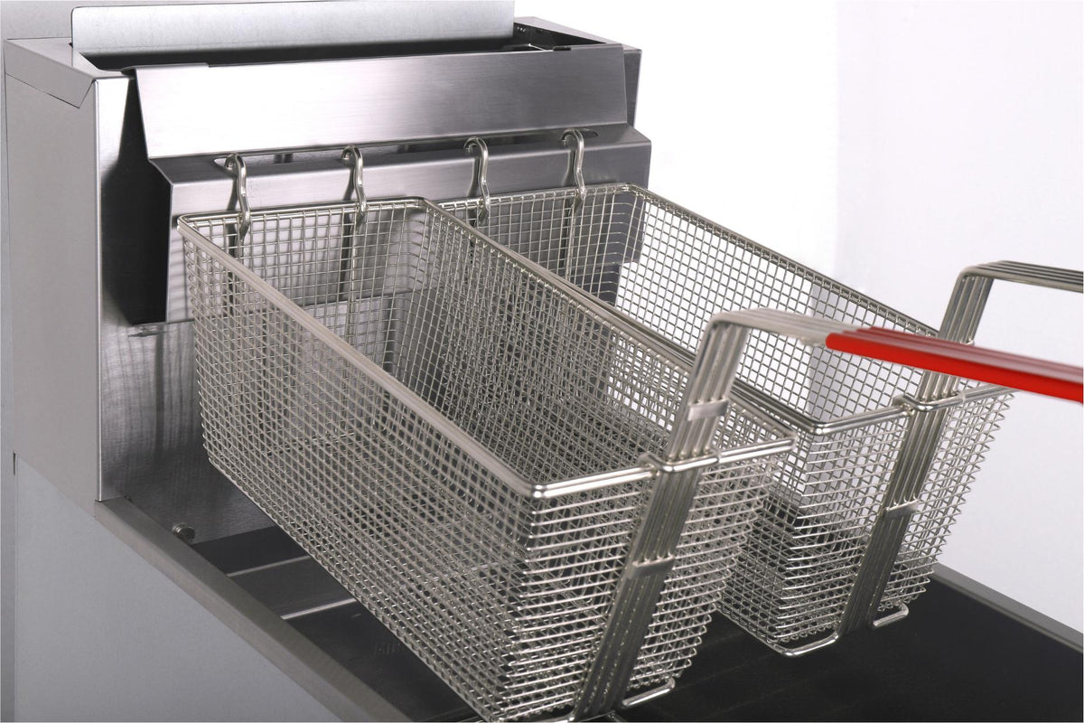 Noriota - 35-40 lbs 3-Tube Commercial Liquid Propane Floor Fryer - NFF3L - ETA MID AUGUST
