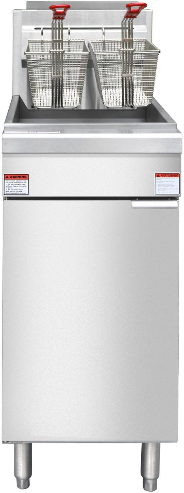Noriota - 35-40 lbs 3-Tube Commercial Liquid Propane Floor Fryer - NFF3L - ETA MID AUGUST