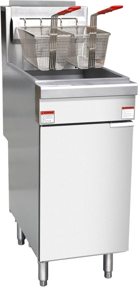 Noriota - 35-40 lbs 3-Tube Commercial Natural Gas Floor Fryer - NFF3N