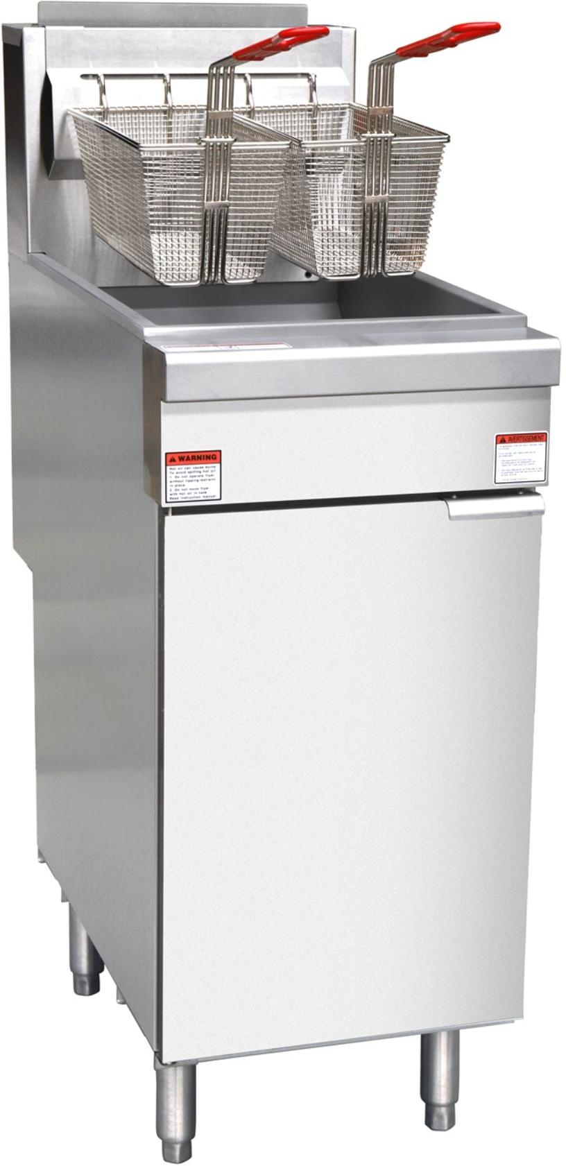 Noriota - 35-40 lbs 3-Tube Commercial Natural Gas Floor Fryer - NFF3N - ETA MID AUGUST