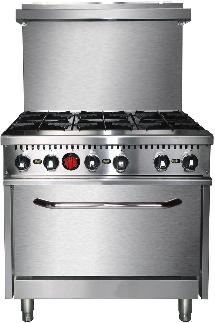Noriota - 36" Commercial Gas Range with 6 Burners and Oven - NR36 - ETA MID AUGUST