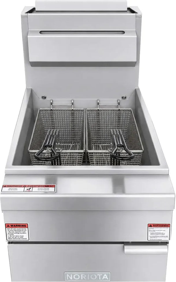 Noriota - 40 lbs Commercial Natural Gas Open Pot Fryer - NFFOP40N - ETA MID AUGUST