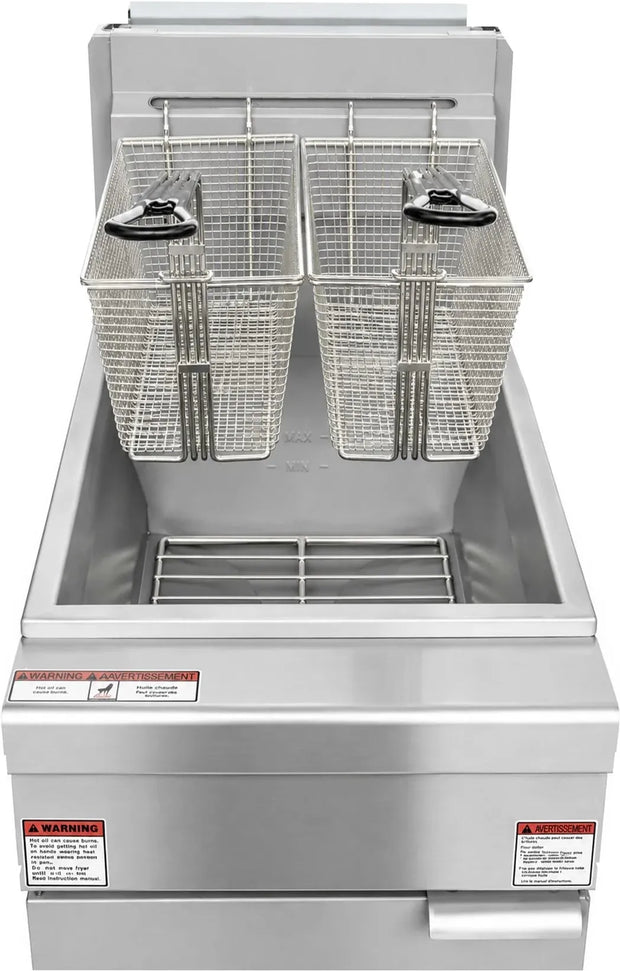 Noriota - 40 lbs Commercial Natural Gas Open Pot Fryer - NFFOP40N - ETA MID AUGUST