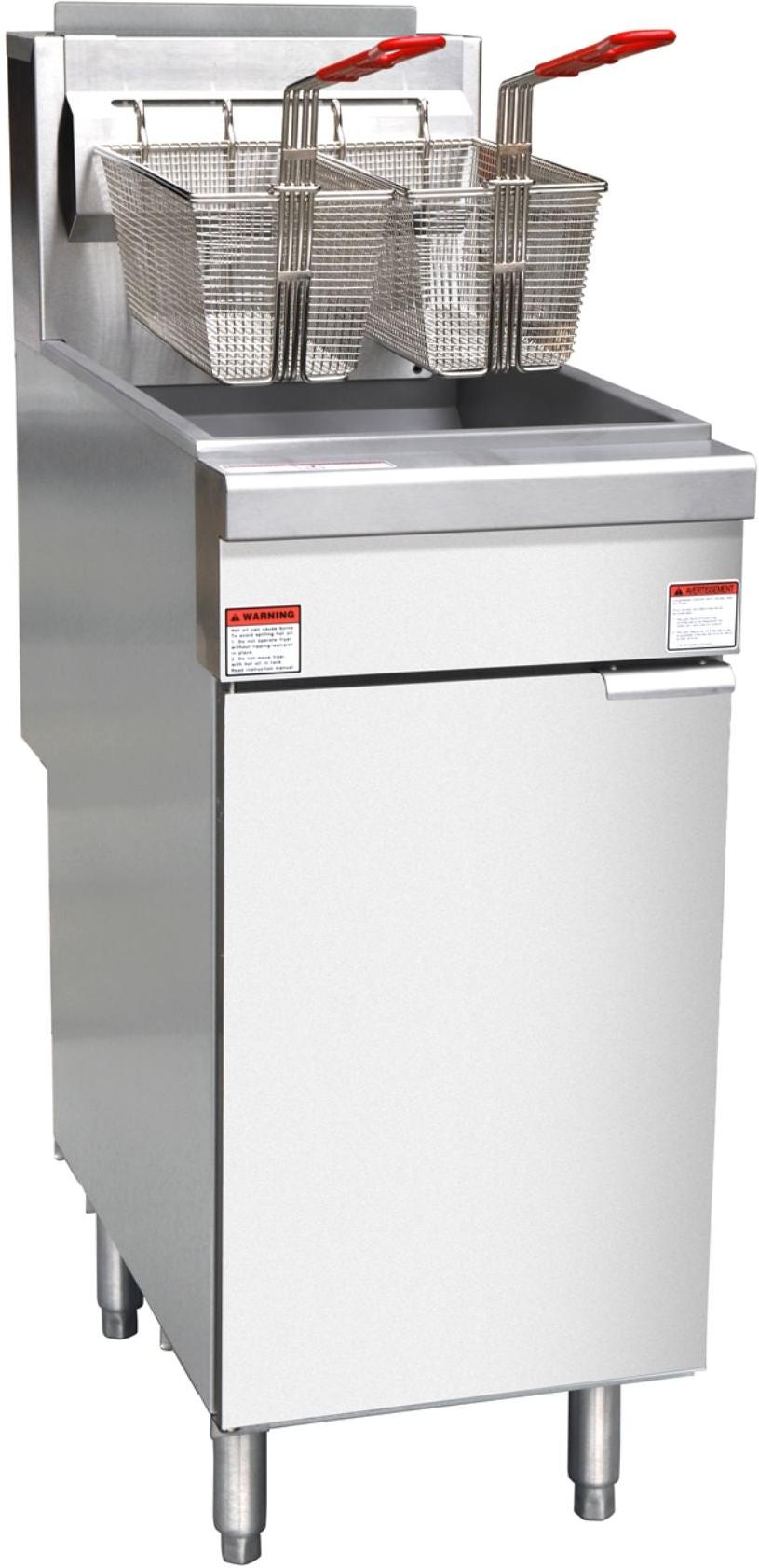 Noriota - 45-50 lbs 4-Tube Commercial Liquid Propane Floor Fryer - NFF4L - ETA MID AUGUST