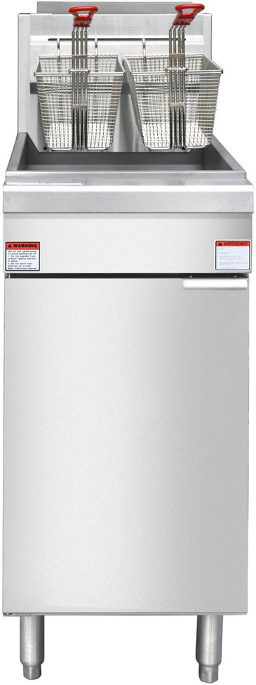 Noriota - 45-50 lbs 4-Tube Commercial Liquid Propane Floor Fryer - NFF4L