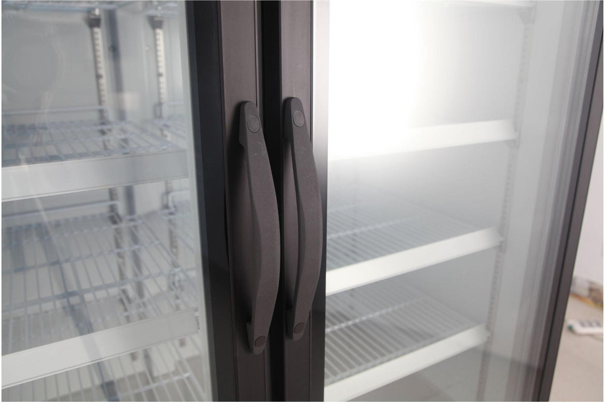Noriota - 48 Cu Ft Black 2 Glass Doors Merchandiser Freezer - NMF48B