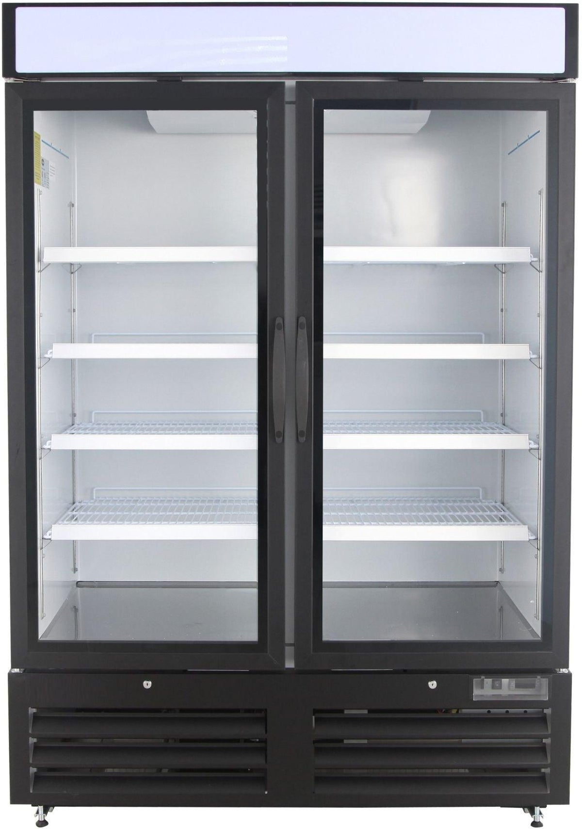 Noriota - 48 Cu Ft Black 2 Glass Doors Merchandiser Freezer - NMF48B