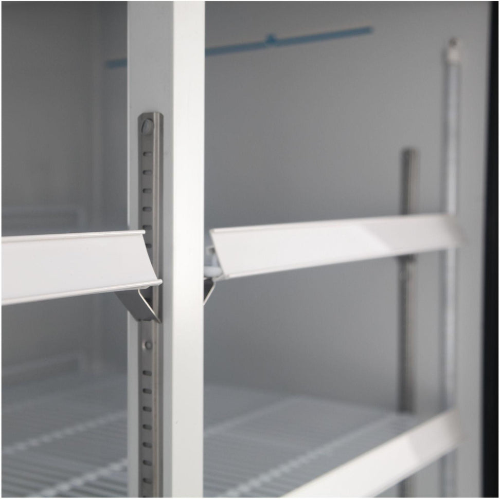 Noriota - 48 Cu Ft Black 2 Glass Doors Merchandiser Refrigerator - NMR48B
