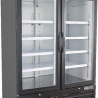 Noriota - 48 Cu Ft Black 2 Glass Doors Merchandiser Refrigerator - NMR48B
