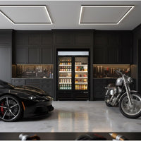 Noriota - 48 Cu Ft Black 2 Glass Doors Merchandiser Refrigerator - NMR48B