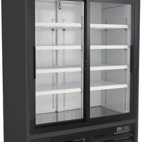 Noriota - 48 Cu Ft Black 2 Sliding Doors Merchandiser Refrigerator - NMR48SB
