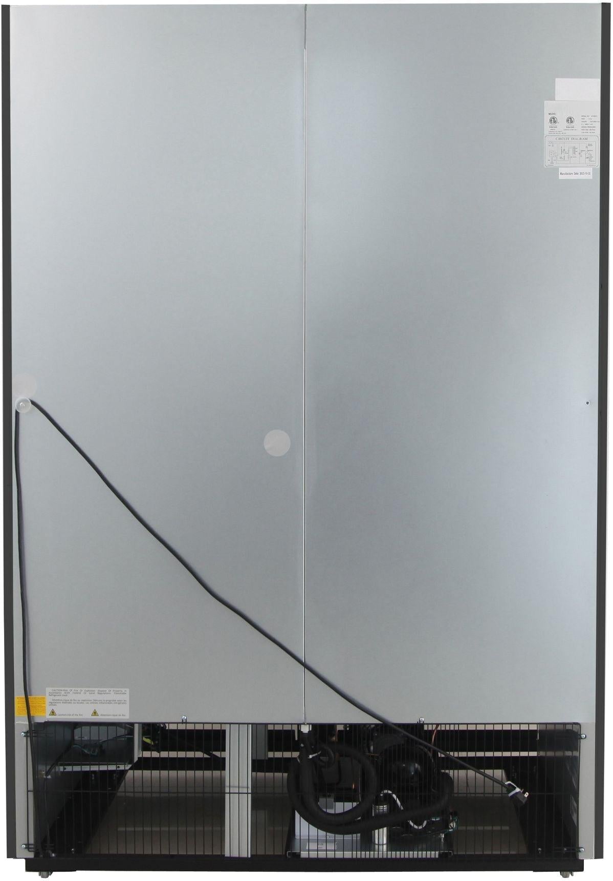 Noriota - 48 Cu Ft Black 2 Sliding Doors Merchandiser Refrigerator - NMR48SB