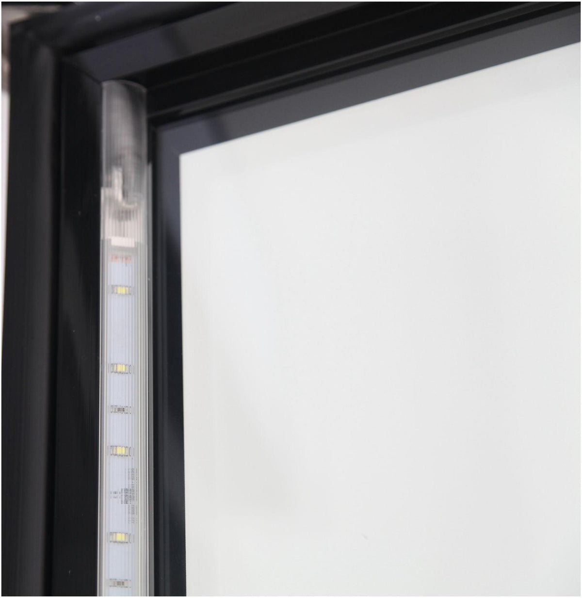 Noriota - 48 Cu Ft Black 2 Sliding Doors Merchandiser Refrigerator - NMR48SB