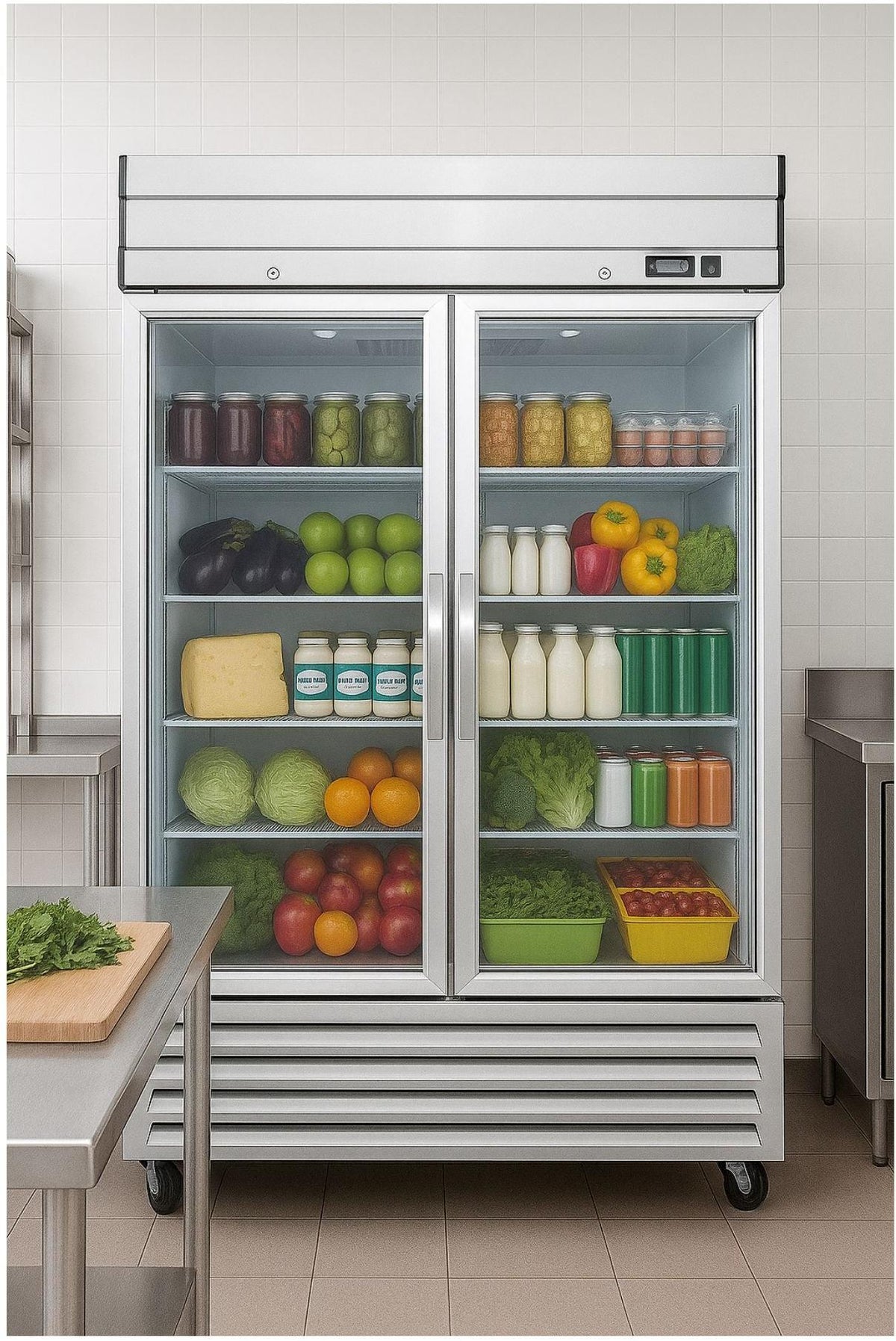 Noriota - 54" 2 Glass Doors Commercial Reach-In Refrigerator - NR49G