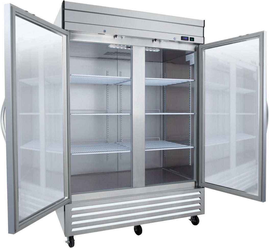 Noriota - 54" 2 Glass Doors Commercial Reach-In Refrigerator - NR49G