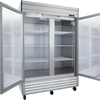 Noriota - 54" 2 Glass Doors Commercial Reach-In Refrigerator - NR49G