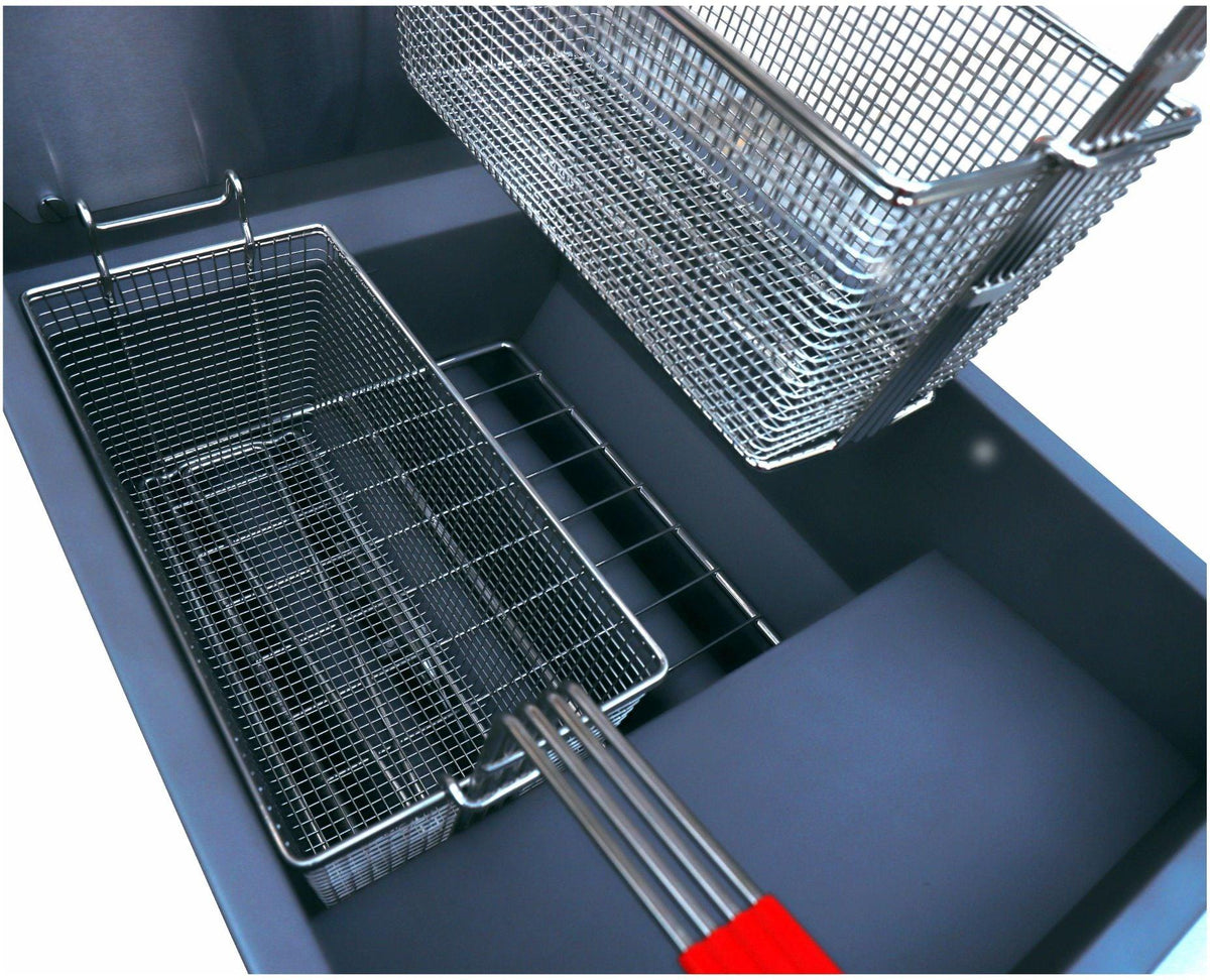 Noriota - 65-70 lbs 5-Tube Commercial Liquid Propane Floor Fryer - NFF5L - ETA MID AUGUST