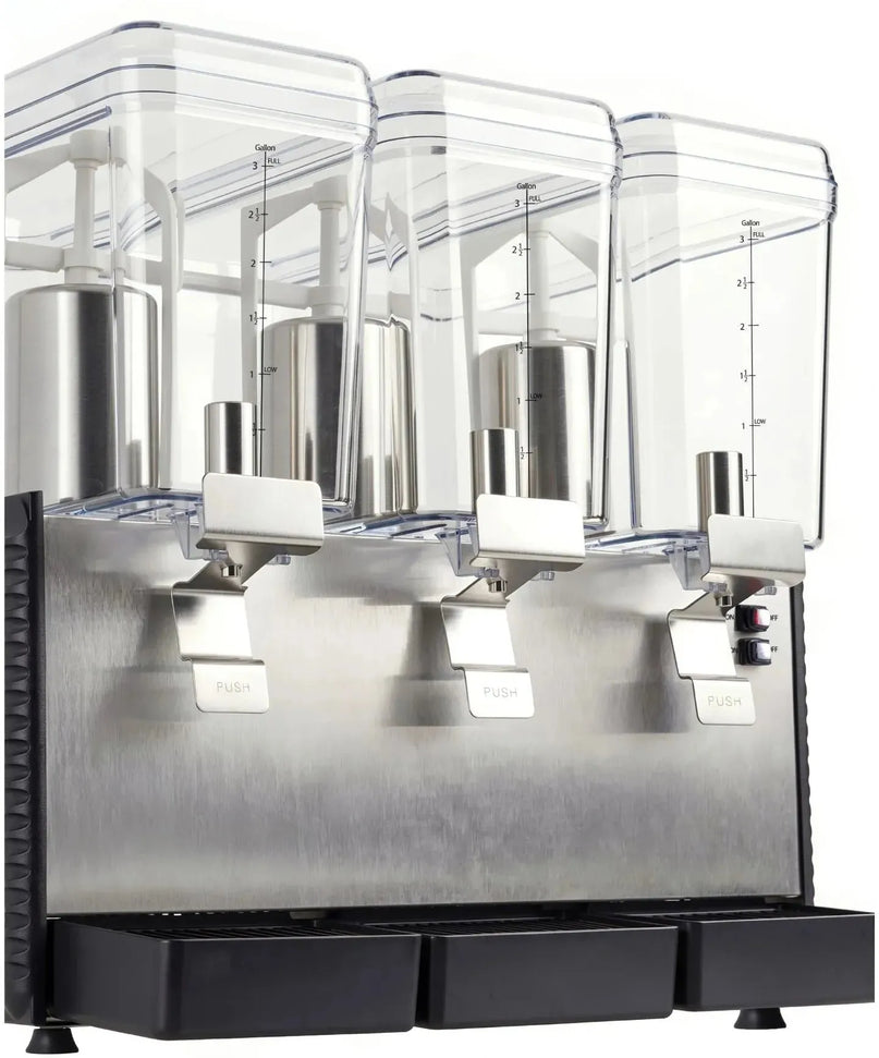 Noriota - Commercial Refrigerated Beverage Dispenser with Three 3 Gallon Bowls - NBD3