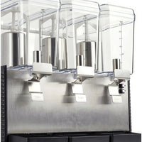 Noriota - Commercial Refrigerated Beverage Dispenser with Three 3 Gallon Bowls - NBD3